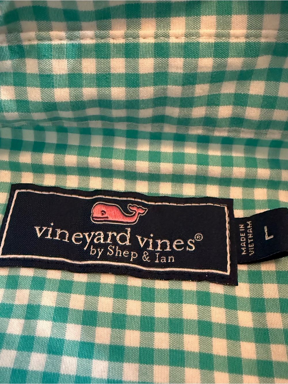 Vineyard Vines Stretch Cotton Gingham Shirt - Men’s Size Large - Picture 5 of 5